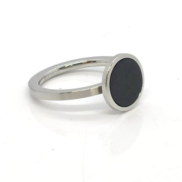 monomania Ring "ORBIS" Edelstahl silber schwarz GR. 56 NEU