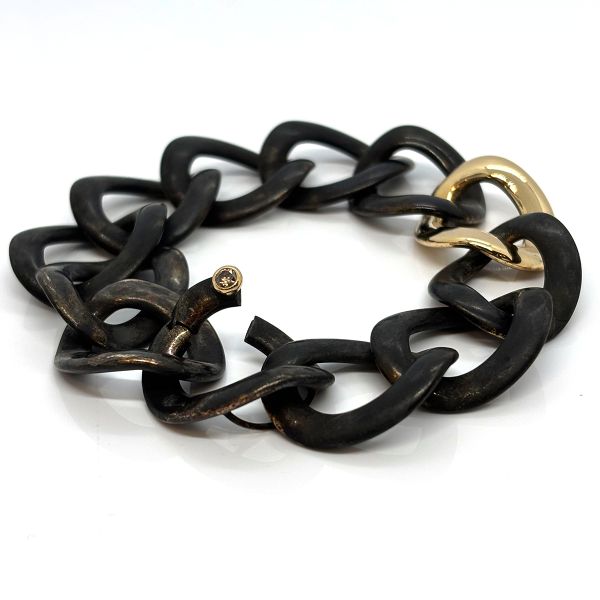 IsabelleFa Panzer Armband Bronze 750er Roségold mit 0,15 Ct Cognac Brillant