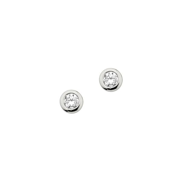 Ohrstecker Solitär 925er Silber rhodiniert mit 3 mm Zirkonia BOS9000028 NEU