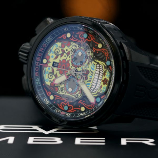 BOMBERG BOLT-68 HERITAGE SUGAR SKULL - RED BS45CHPBA.060-5.12 NEU