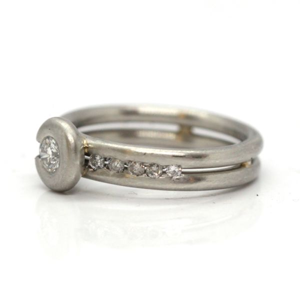 Brillantring 950er Platin 0,45 Ct Diamanten im Brillantschliff GR 53 (13392)