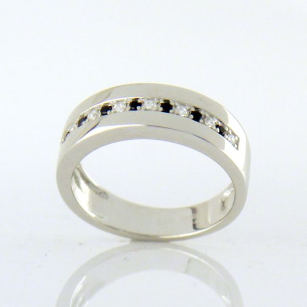 GOOIX Damen Ring 925er Silber Zirkonia schwarz/weiß GR 54 NEU UVP.: 99,-