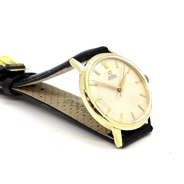 Omega Vintage 585er Gold Automatik am Lederband (28438)