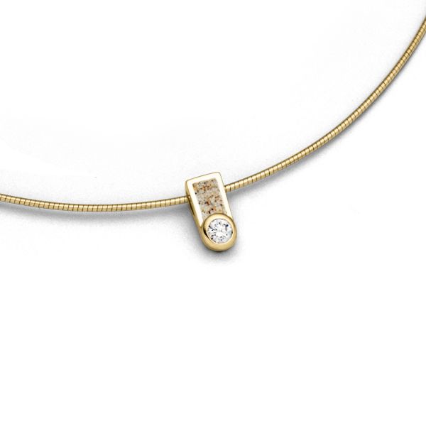 DUR Halskette "Venus" 925er Silber vergoldet Strandsand Zirkonia 42 cm K2851 NEU