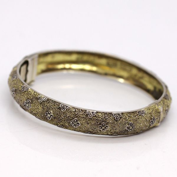 Original Fahrner Armspange 925er Silber vergoldet mit Markasite (18159)