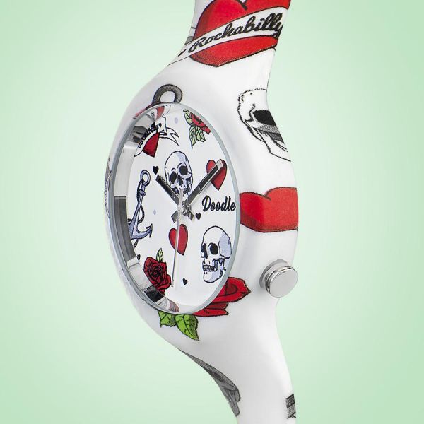 Doodle Uhr HEARTS AND SKULLS DOODLE WATCH DOTA004 NEU