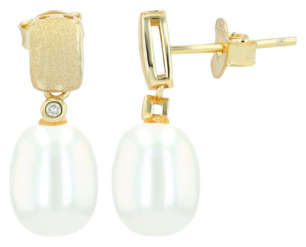 Ohrstecker "Mella" 925er Silber vergoldet Süßwasser Zuchtperle 5300686-002 NEU