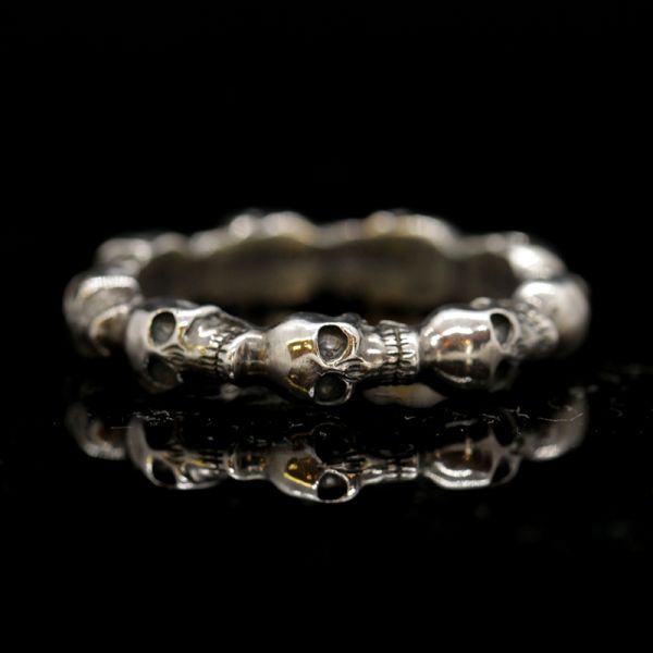 Ring "SKULLS" 925er Silber 4,8 mm Breit Gr 66 NEU