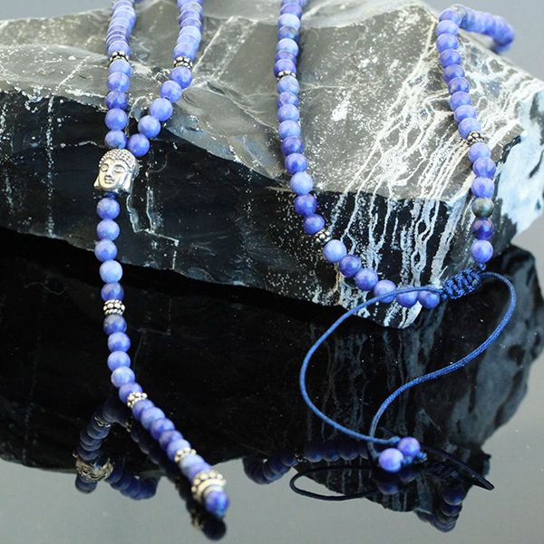 JJJ LA Triangle Halskette Achat Gebetskette Rosenkranz Buddha 925er Silber