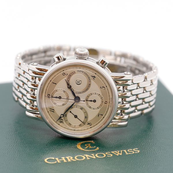 Chronoswiss LUNAR Edelstahl Chronograph Ref. CH7523C Full Set (24738)