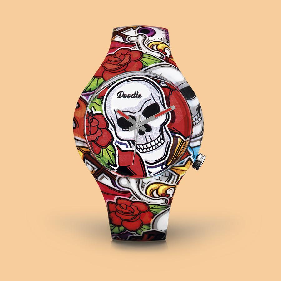 Orologio Doodle Skull Mood DOSK003 – Modello Unisex Con Quadro Teschio, Stile Tatoo E Quarzo - 4