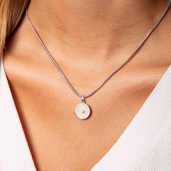 DUR Anhänger "Strandperle" 925er Silber rhodiniert Strandsand Perle P2992 NEU