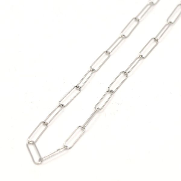 Kette Paperclip 925er Silber rhodiniert 42 cm 4 x 15 mm NEU