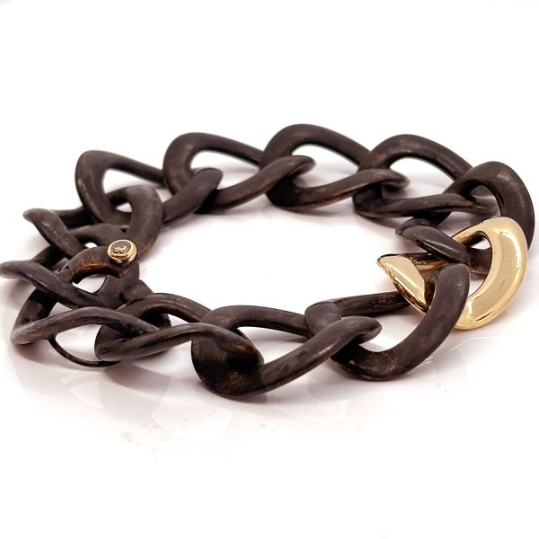 IsabelleFa Panzer Armband Bronze 750er Roségold mit 0,15 Ct Cognac Brillant