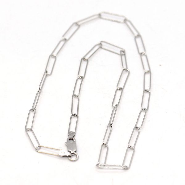 Kette Paperclip 925er Silber rhodiniert 45 cm 4 x 15 mm NEU