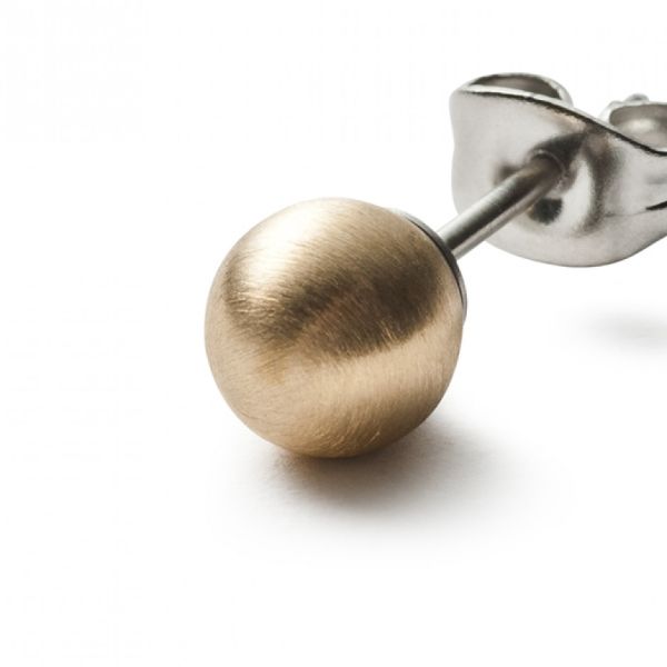 monomania Ohrstecker Edelstahl & Gold 750/ 18K 6 mm Durchmesser