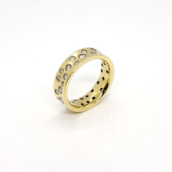 Ring Sternenhimmel 585er Gelbgold ca.1,18 Ct Diamanten im Brillantschliff GR 63 (27791)