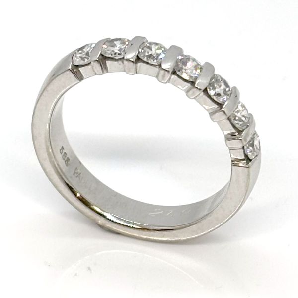 Halbmemoire Ring 585er Weißgold ca. 0,84ct Diamanten im Brillantschliff (31490)