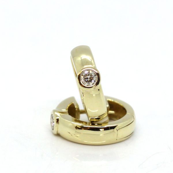 Klappcreolen 585er in Gelbgold mit Brillanten je 0,13ct (33305)