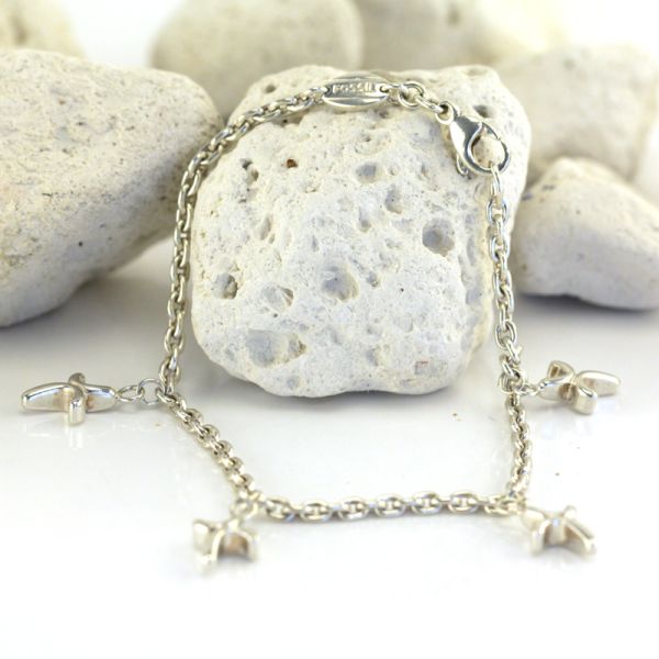 FOSSIL Silber Damen Armband 925er Sterling Silber Phantasiemuster (134)