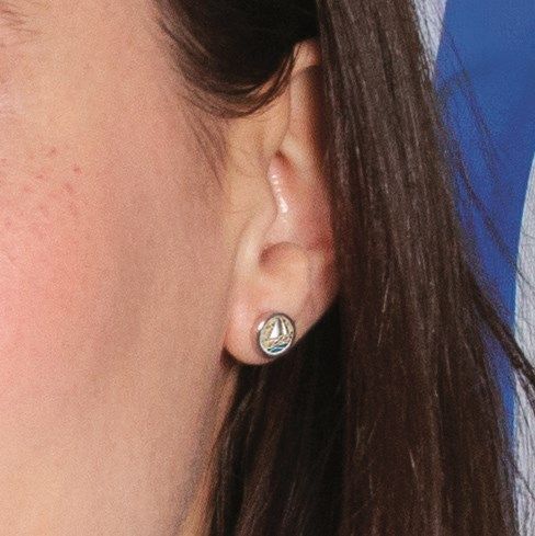 DUR Ohrstecker "Ahoi" 925er Silber rhodiniert Strandsand Steinsand Ø 8 mm O5295 NEU