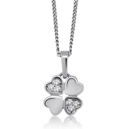Anhänger "Kleeblatt Herzen" 925er Silber rhodiniert Kubic Zirkonia BPS05531 NEU