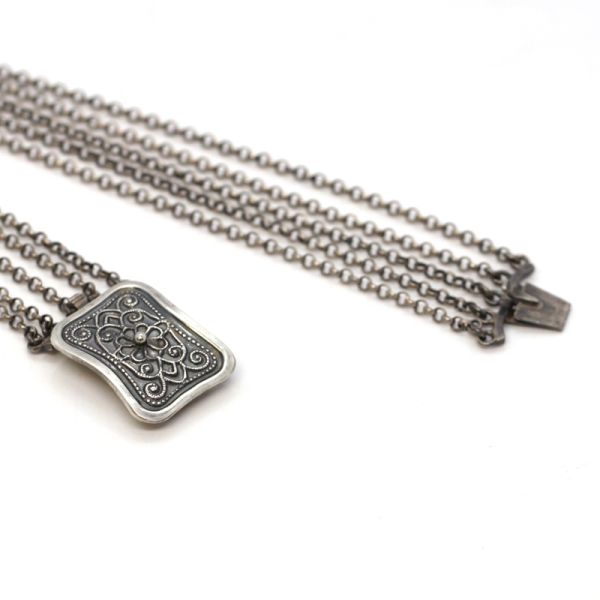 Antikes Collier Folklore Trachten Schmuck 800er Silber (10821)