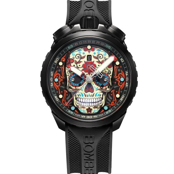 BOMBERG BOLT-68 HERITAGE SUGAR SKULL - RED BS45CHPBA.060-5.12 NEU