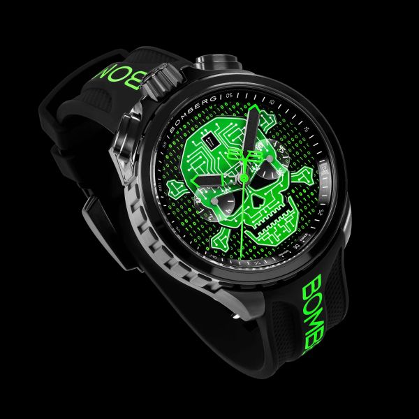 BOMBERG BOLT-68 HERITAGE CYBER SKULL GREEN PACK BS45CHPBA.072-1.12 Ltd. Edition NEU