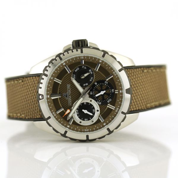 Adora Nautic Herren Armbanduhr Chrono Edelstahl AN2145 Braun NEU