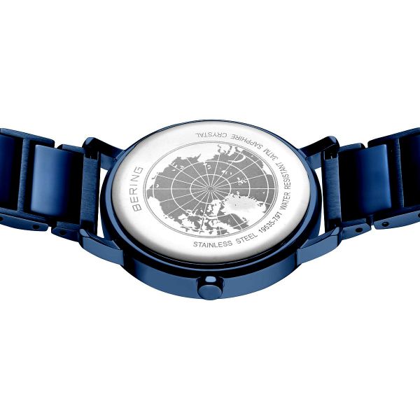 BERING Damen Armbanduhr Solar blau glänzend 19535-797 NEU