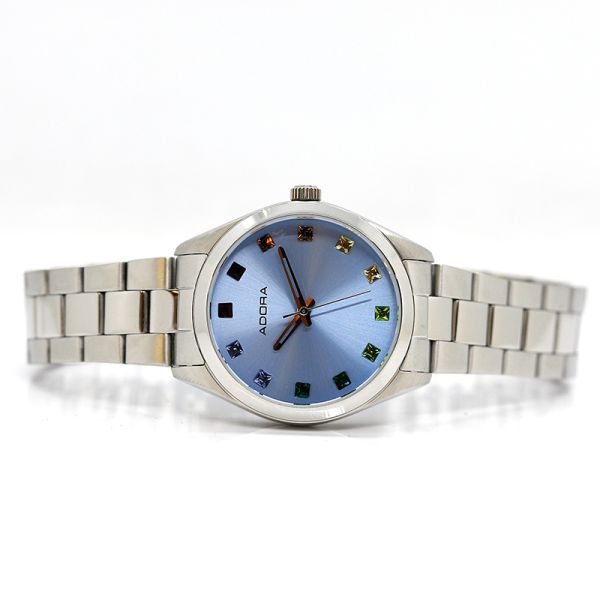 Adora Damen Armbanduhr Rainbow Indexe Edelstahl 5 Bar AT5596 NEU