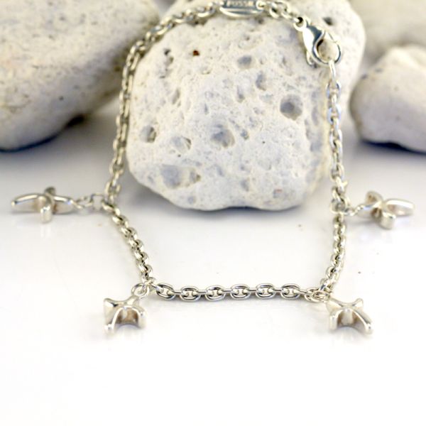 FOSSIL Silber Damen Armband 925er Sterling Silber Phantasiemuster (134)