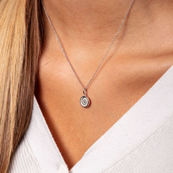 DUR Halskette "Sandspirale 2.0" 925er Silber Strandsand 42 cm K2582 NEU