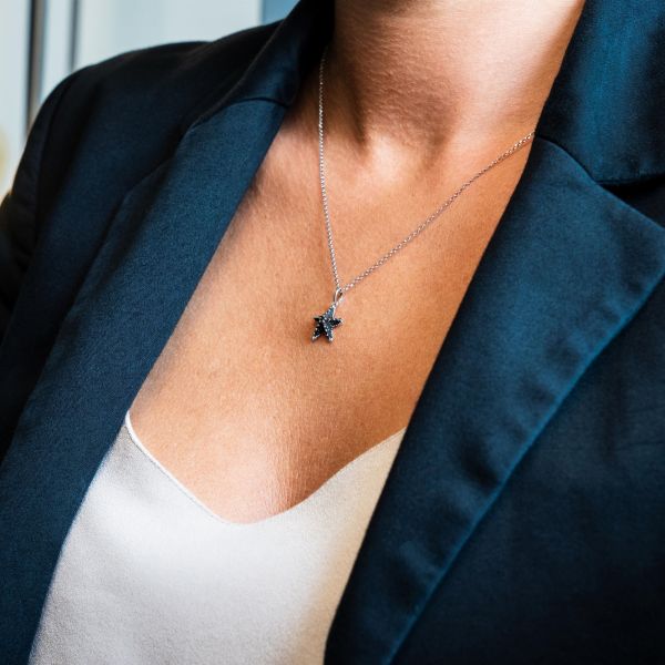 DUR Halskette "Seestern" 925er Silber Strandsand 45 cm K2828 NEU