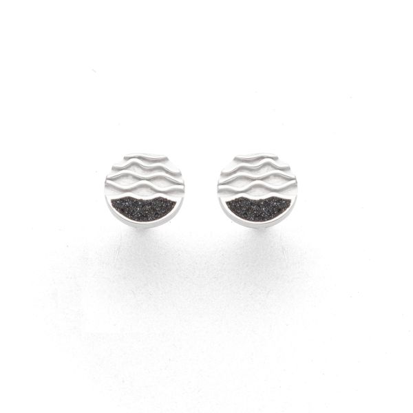 DUR Ohrstecker "Strandwellen 2.0" 925er Silber rhodiniert Lavasand Ø 10 mm O5516 NEU