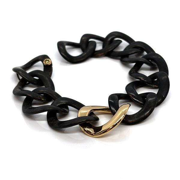 IsabelleFa Panzer Armband Bronze 750er Roségold mit 0,15 Ct Cognac Brillant