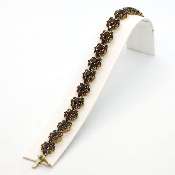 Armband Granat Gliederarmband 333er Gelbgold 190 mm (5297)