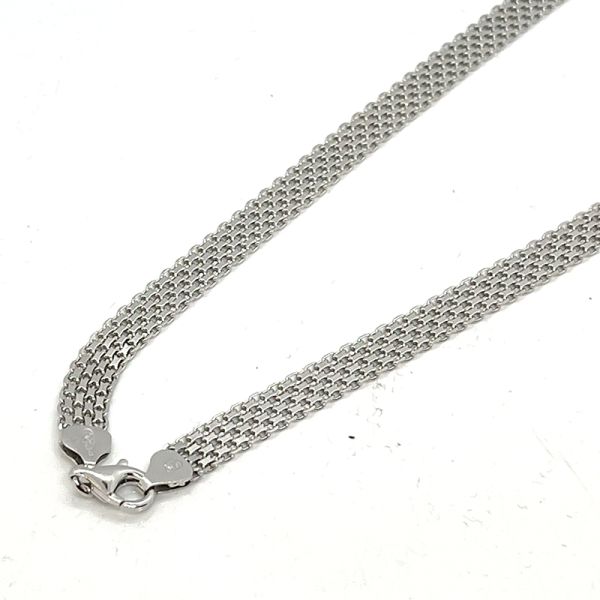 Panzer Collier 925er Silber rhodiniert 45 cm 7,6 mm NEU