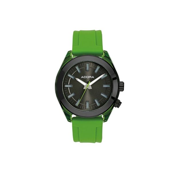 ADORA Trends Armbanduhr mit Licht Grün Silikonband Ø 36 mm AT5513 NEU