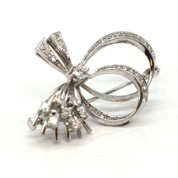 Brillantbrosche 750er Weißgold ca. 1,04 Ct Diamanten im Brillantschliff (13392)