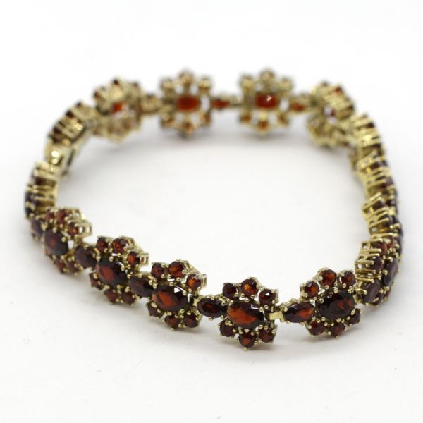 Armband Granat Gliederarmband 333er Gelbgold 190 mm (5297)