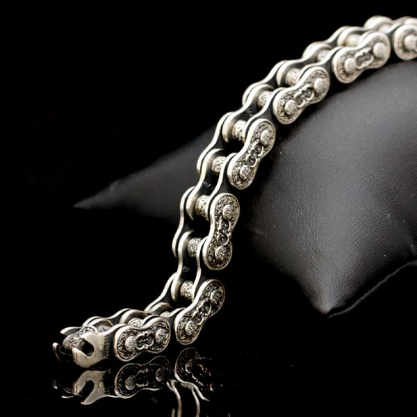 Armband Gliederarmband "BIKERCHAIN" 210 mm Handgraviert by ZOCALO Japan NEU