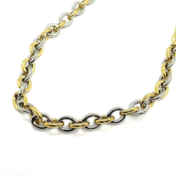 Damen Collier Edelstahl Rundanker Bi-Color 49 + 2 cm ST-00171C NEU