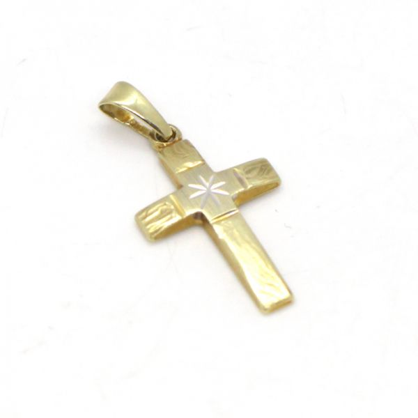 Kreuz Anhänger 585er Gelbgold 12 x 25 mm (11016)