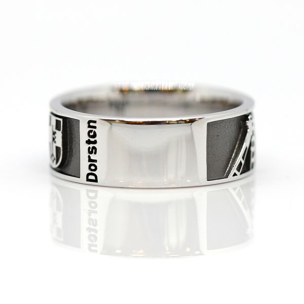 DUR Ring "Stadt Dorsten Ring sandlos" 925er Silber rhodiniert GR 54 R6092 NEU