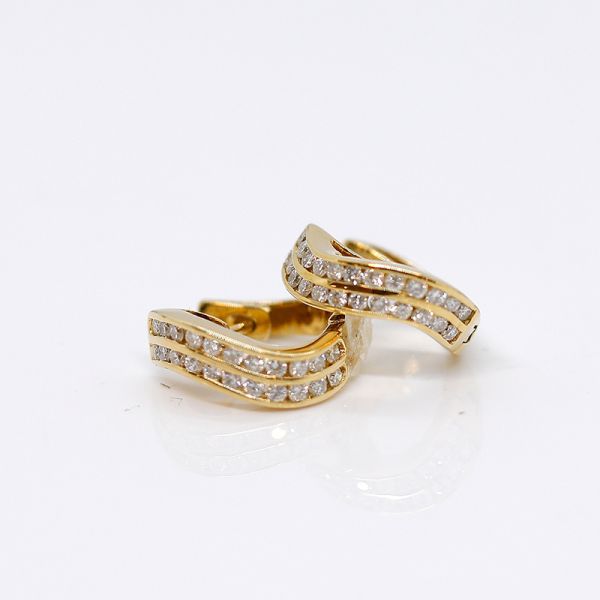 Creolen Gelbgold 750er mit Diamant Besatz (31442)