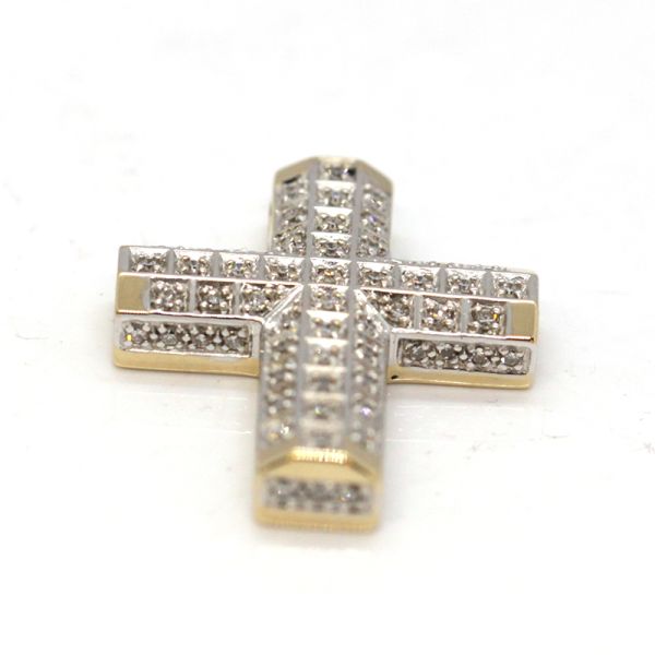 Diamant Kreuz Anhänger 585er Gelbgold ca. 0,38 ct (14013)