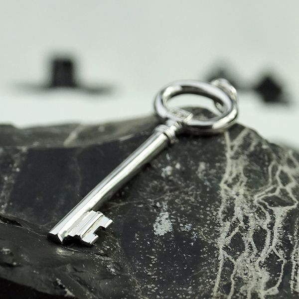 Anhänger "KEY" Schlüssel 925er Silber rhodiniert Kubic Zirkonia