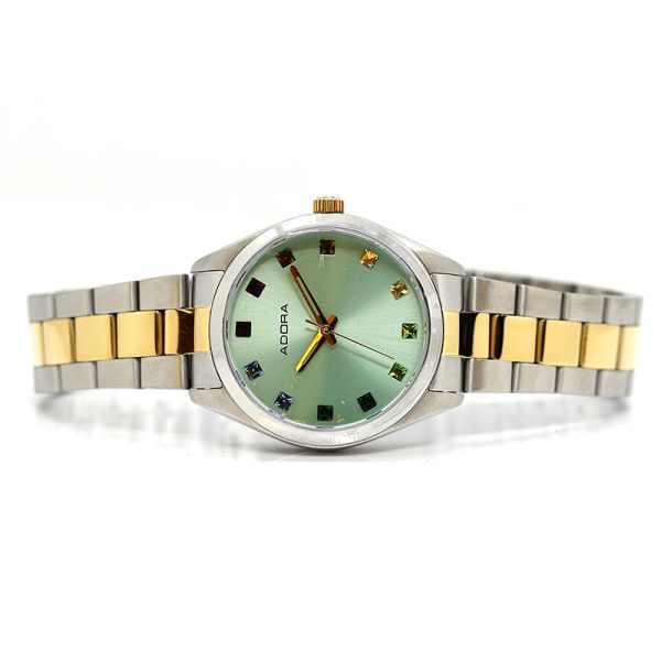 Adora Damen Armbanduhr Rainbow Indexe Edelstahl IP Gold 5 Bar AT5597 NEU